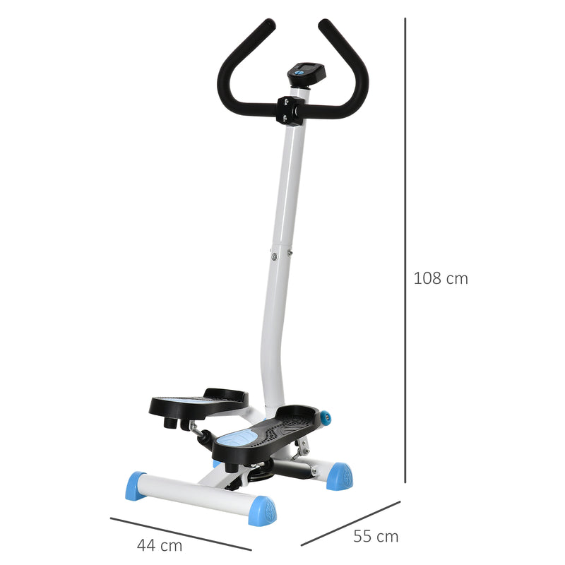 HOMCOM Height Adjustable Step Machine w/ LCD Screen, Blue