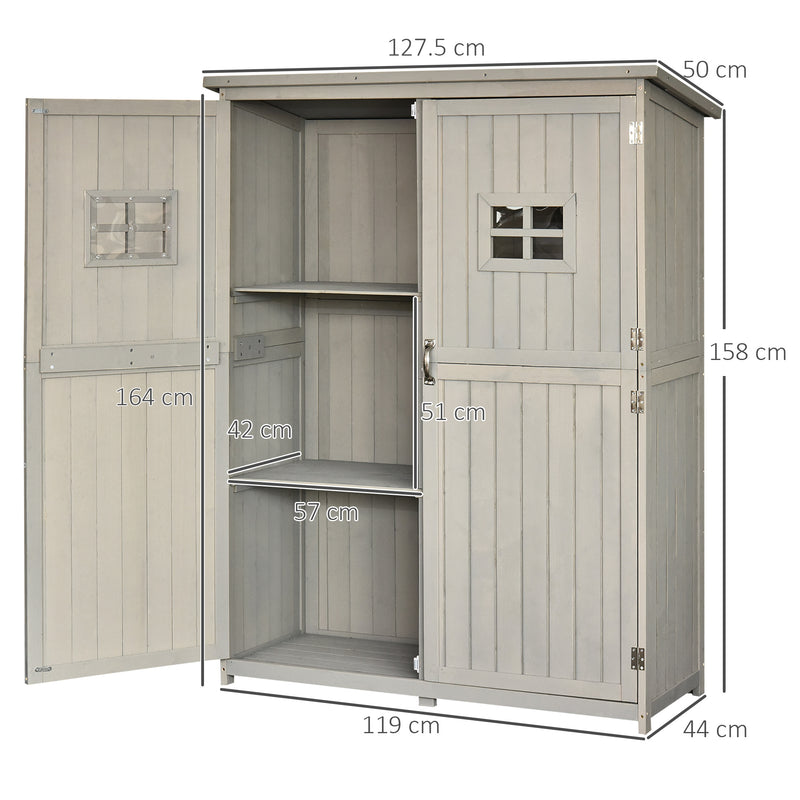 Outsunny Garden Shed Outdoor Storage Unit w/ Asphalt Roof and Three Shelves