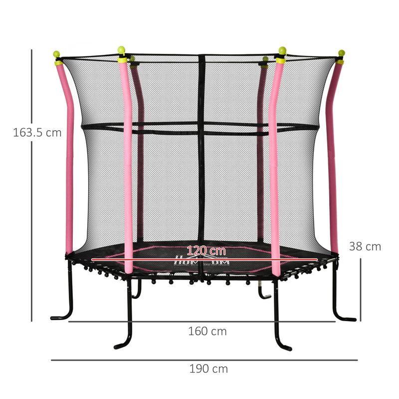 HOMCOM 5.2FT Kids Trampoline w enclosure Indoor Outdoor for 3 10 Years