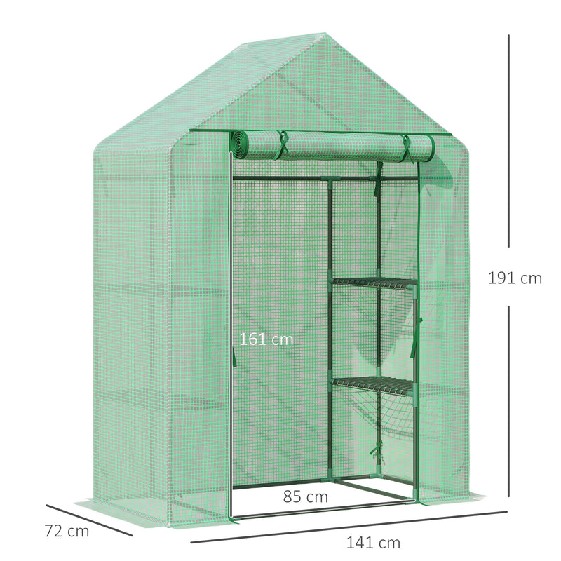 Outsunny Greenhouse for Outdoor Portable Gardening Plant Grow House Green