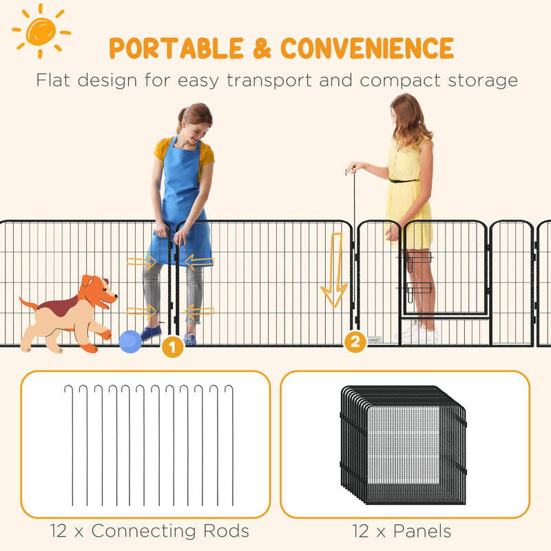 Heavy Duty Puppy Play Pen, 12 Panels Pet Exercise Pen, for Indoors, Outdoors