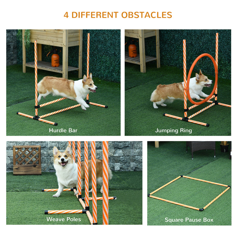 PawHut Pet Agility Training Equipment Dog Jump Hurdle Bar Obedience Training Set