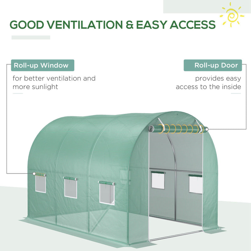 Outsunny 3 x 2 x 2m Greenhouse Replacement Cover ONLY for Tunnel Greenhouse