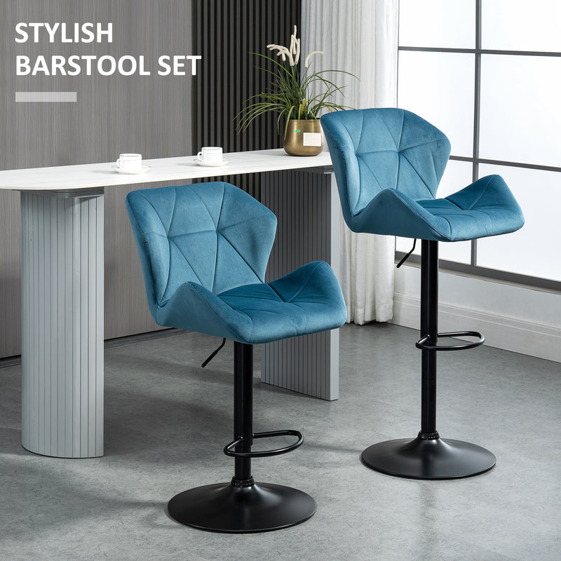 Blue bar stools set store of 4