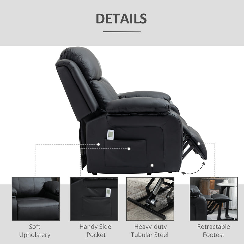 HOMCOM Riser and Recliner Chair Power Lift Reclining Chair with Remote, Black