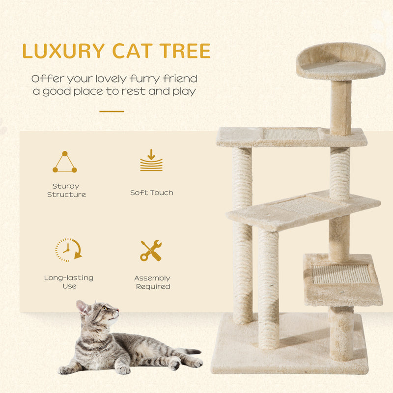 PawHut Cat Tree Scratcher Climbing Post Kitten Pets Scratching Furniture Tower