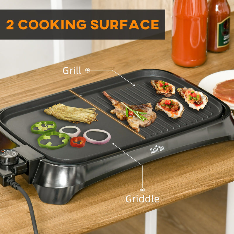 HOMCOM Electric Griddle - Black 53.5L x 31W x 8H cm