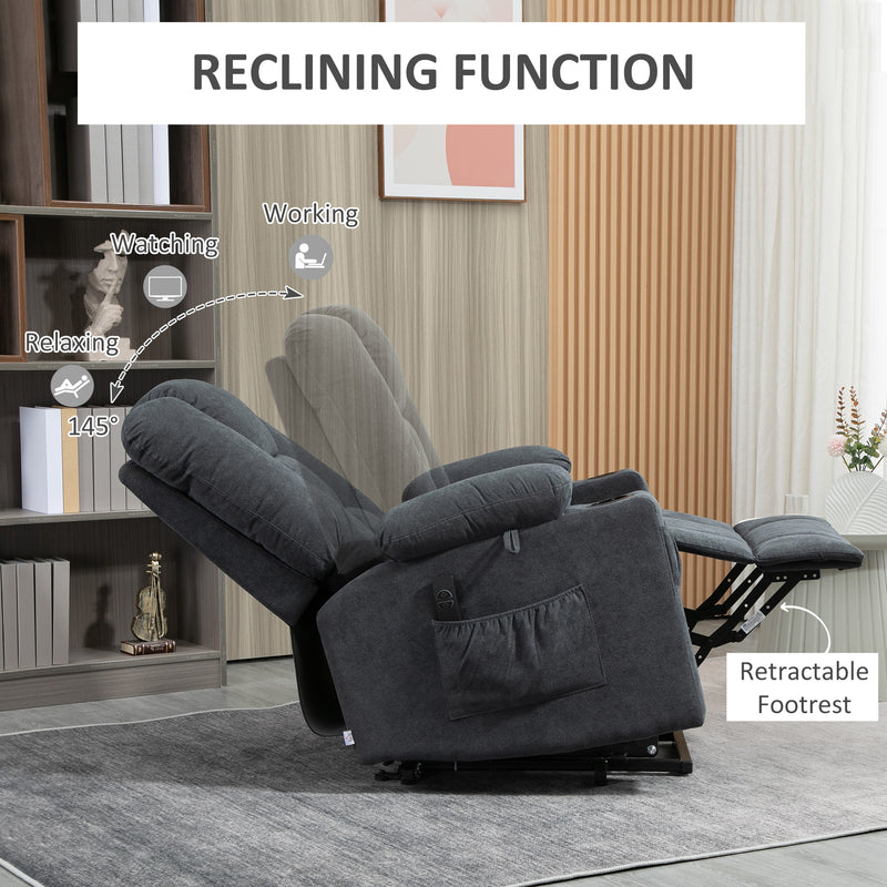 HOMCOM Riser and Recliner Chair w/ Remote, Lift Chair for the Elderly, Grey