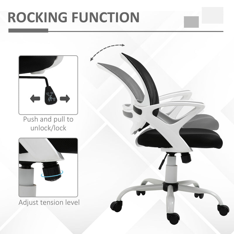 Vinsetto Mesh Task Swivel Chair Home Office Desk w/ Lumbar Back Support, Black