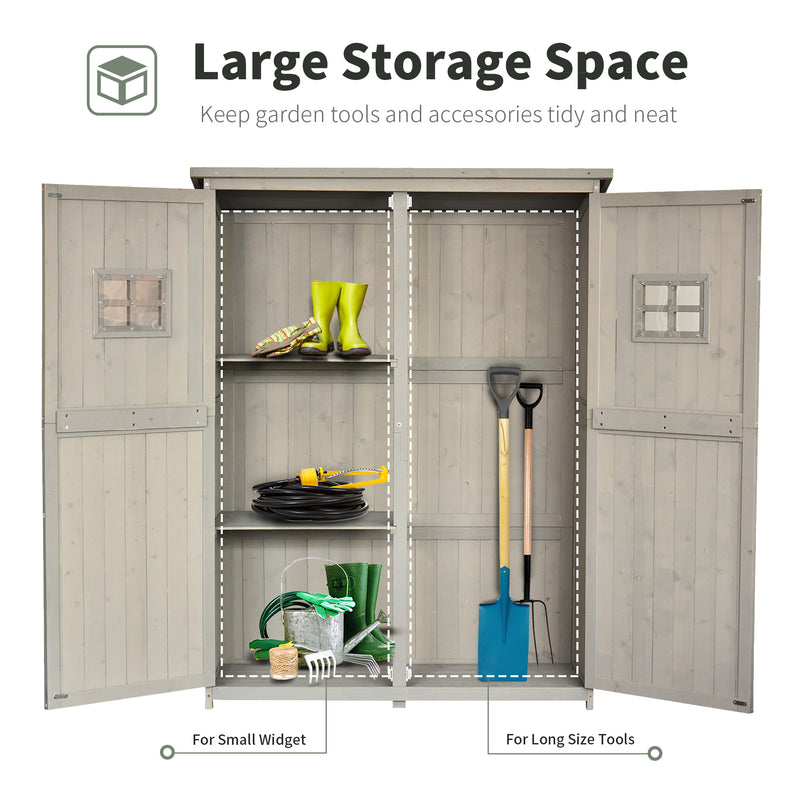 Outsunny Garden Shed Outdoor Storage Unit w/ Asphalt Roof and Three Shelves