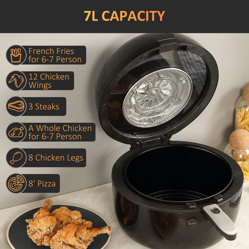 HOMCOM 7L Digital Air Fryer w/ Dehydrate 7 Presets, Rapid Air Circulation 1500W