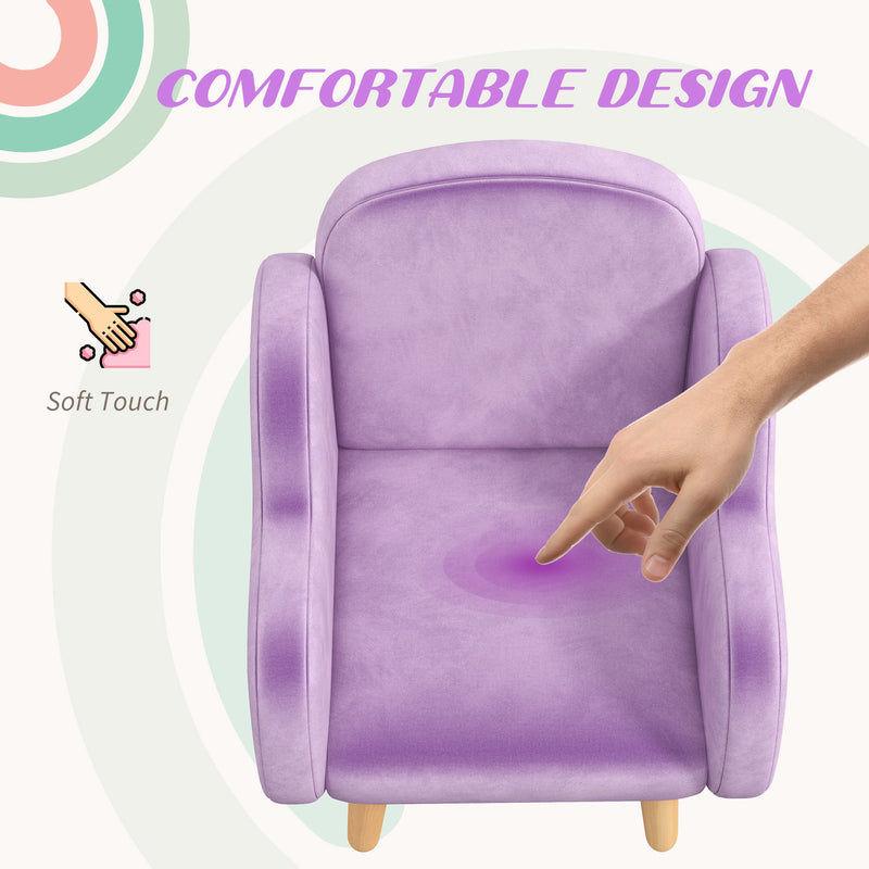 ZONEKIZ Cloud-Shaped Toddler Armchair, Kids Chair, 1.5-5 Years - Purple