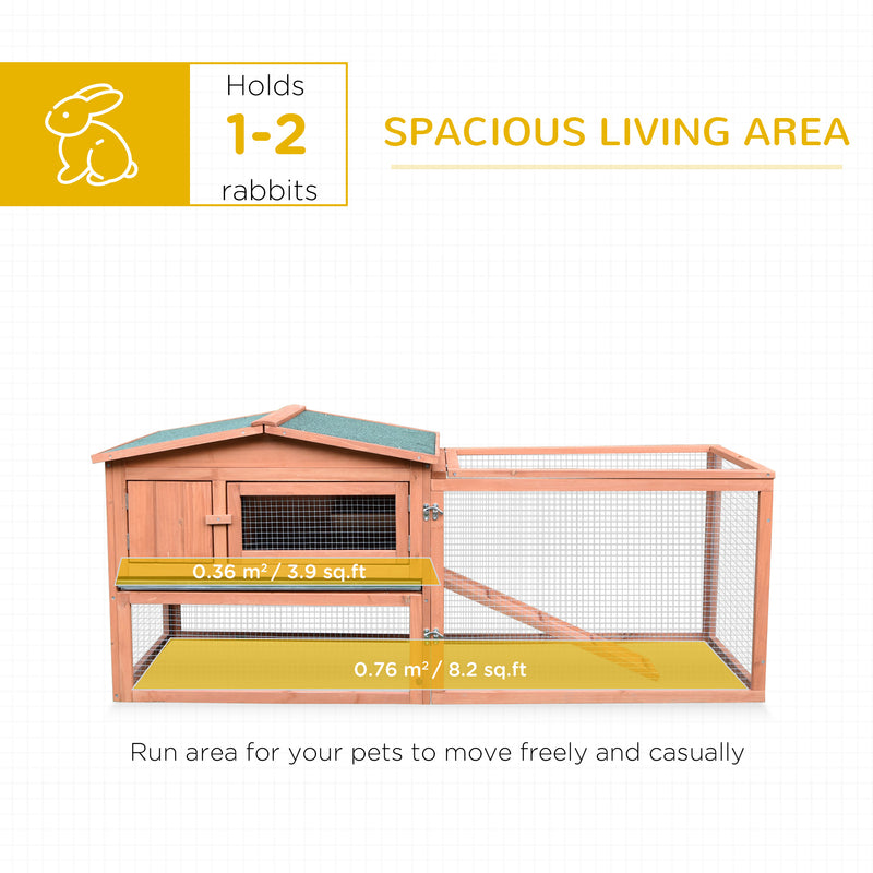 PawHut Wooden Rabbit Hutch Enclosure Run House 2 Tier Large Coop Run Pet