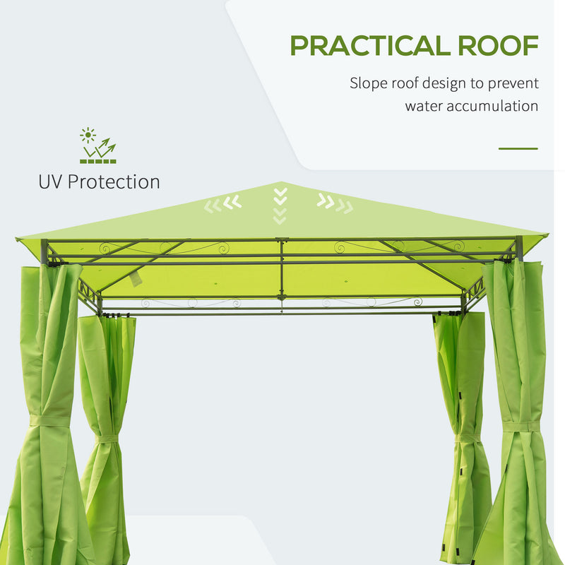 Outsunny 3x3m Garden Metal Gazebo Marquee Patio Party Tent Canopy Shelter