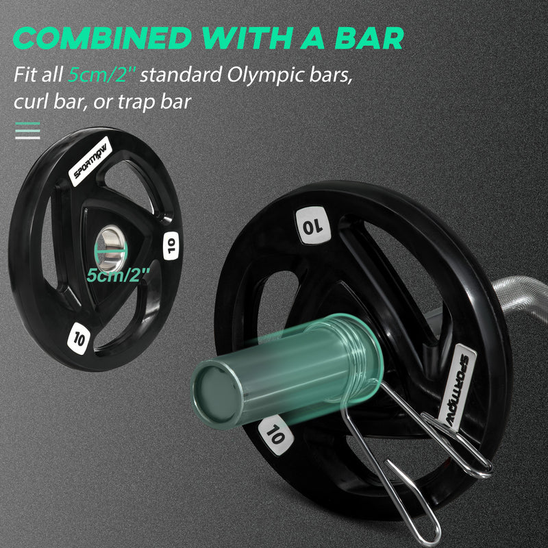 SPORTNOW Olympic Weight Plates for 2'' Barbell Bar with Tri Grips, 2 x 10kg