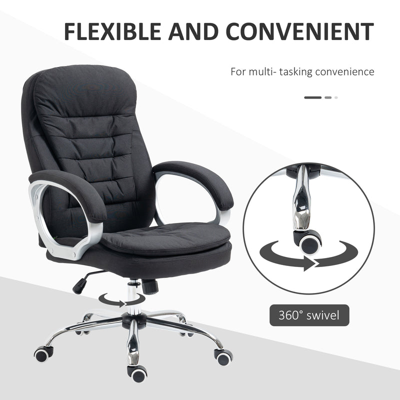 Vinsetto Executive Office Chair with Adjustable Height Swivel Wheels, Black