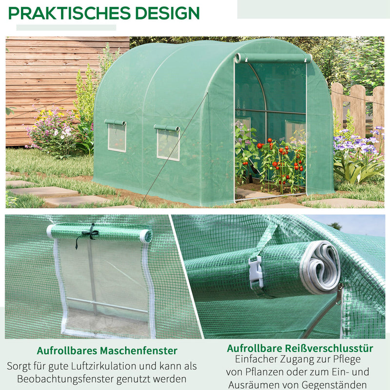 Outsunny Greenhouse Polytunnel Walk-in Grow Plant Steel 3 x 2 M Outdoor