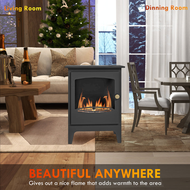 HOMCOM Freestanding Bioethanol Fireplace Ethanol Fireplace Stove with 1.2L Tank