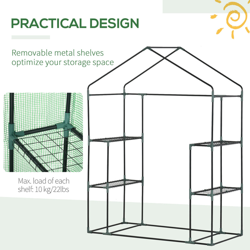 Outsunny Greenhouse for Outdoor Portable Gardening Plant Grow House Green