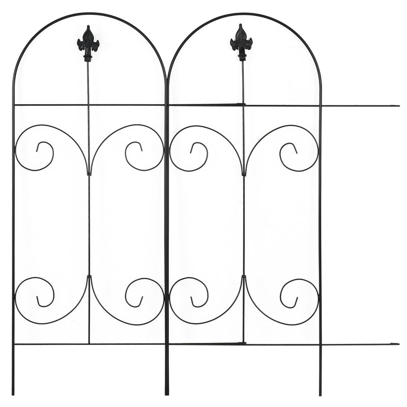 Outsunny Decorative Garden Fencing 8PCs 44in x 12.5ft Metal Border Edging