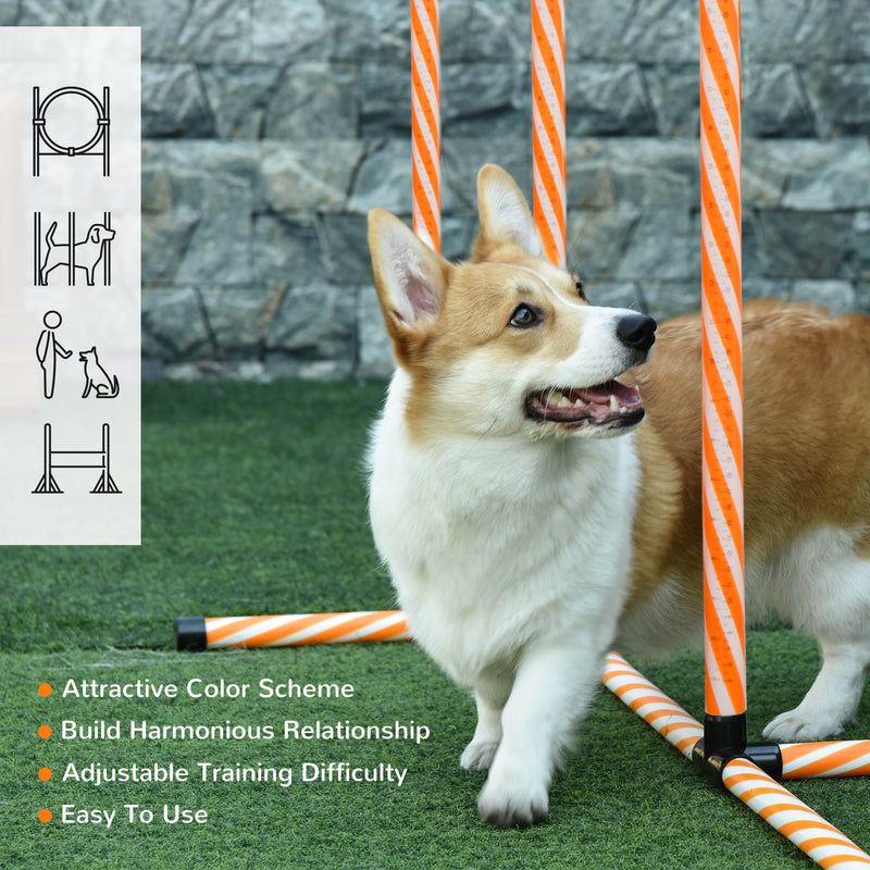 PawHut Pet Agility Training Equipment Dog Jump Hurdle Bar Obedience Training Set