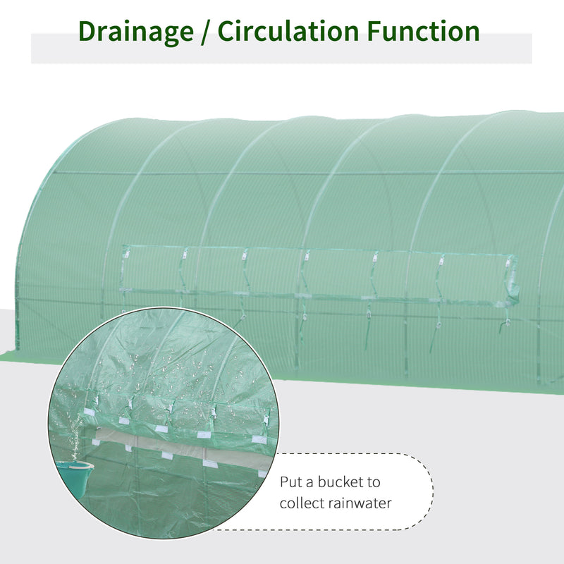 Outsunny 6 x 3M Reinforced Walk-in Polytunnel Garden Greenhouse Steel Frame