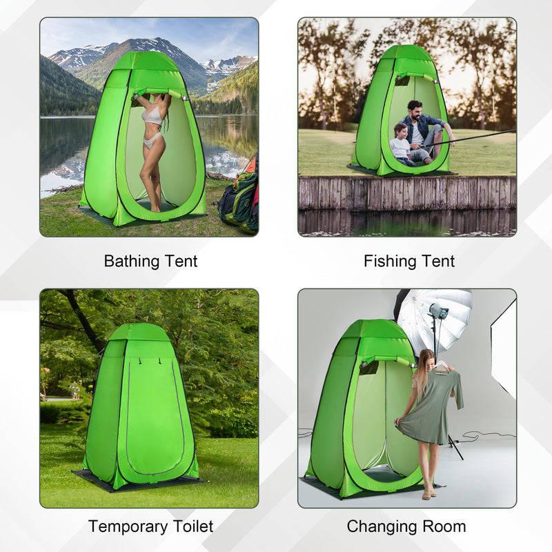 Outsunny Camping Shower Tent w Pop Up Design Outdoor Dressing Changi