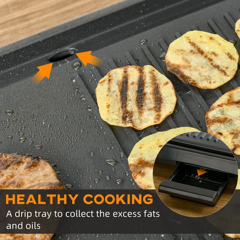 HOMCOM Electric Griddle - Black 53.5L x 31W x 8H cm