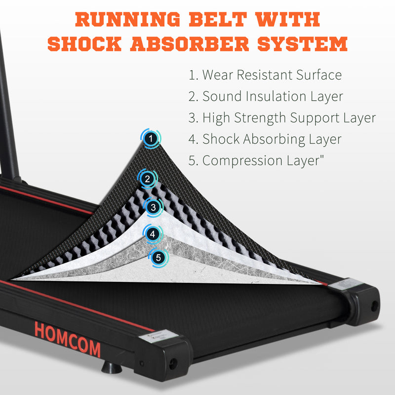 HOMCOM Foldable Walking Treadmill Aerobic Exercise Machine w/ LED Display