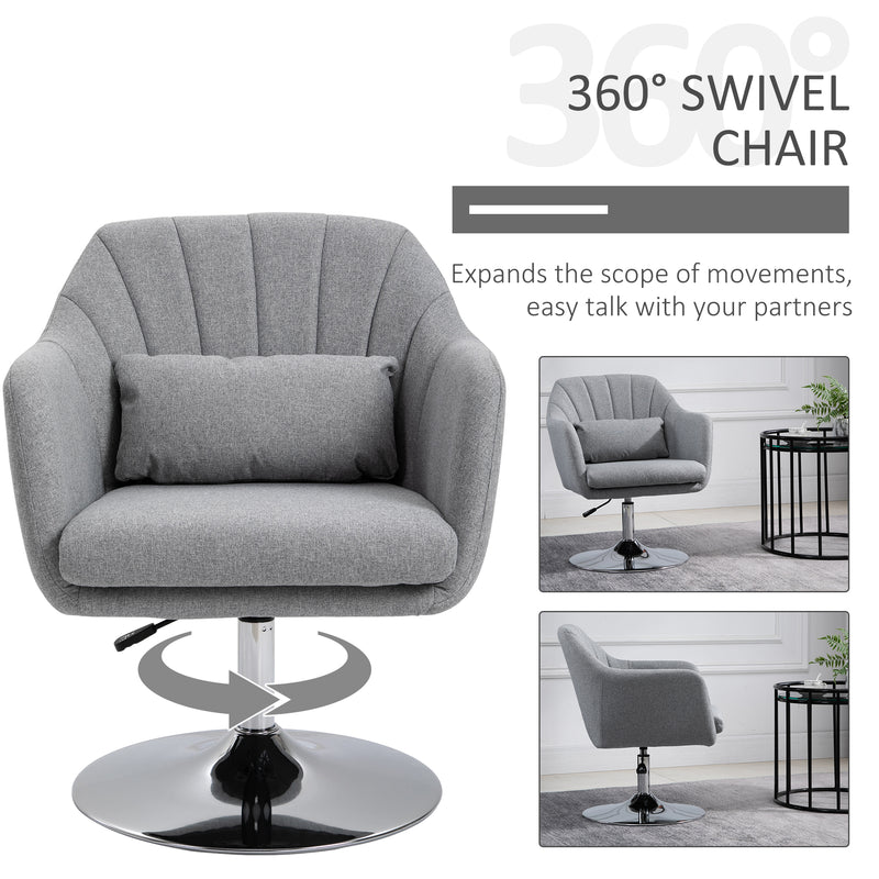 White linen deals swivel chair