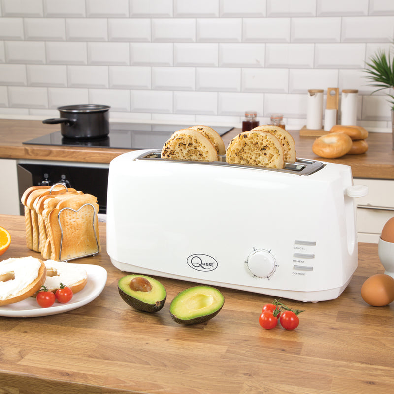 Quest 4 Slice Toaster - White