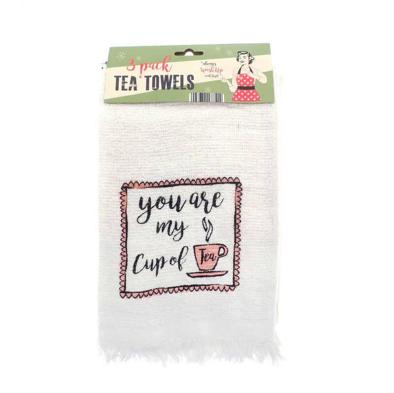 Country Club Tea Towels Pack of 3 - Vintage Cup of Tea