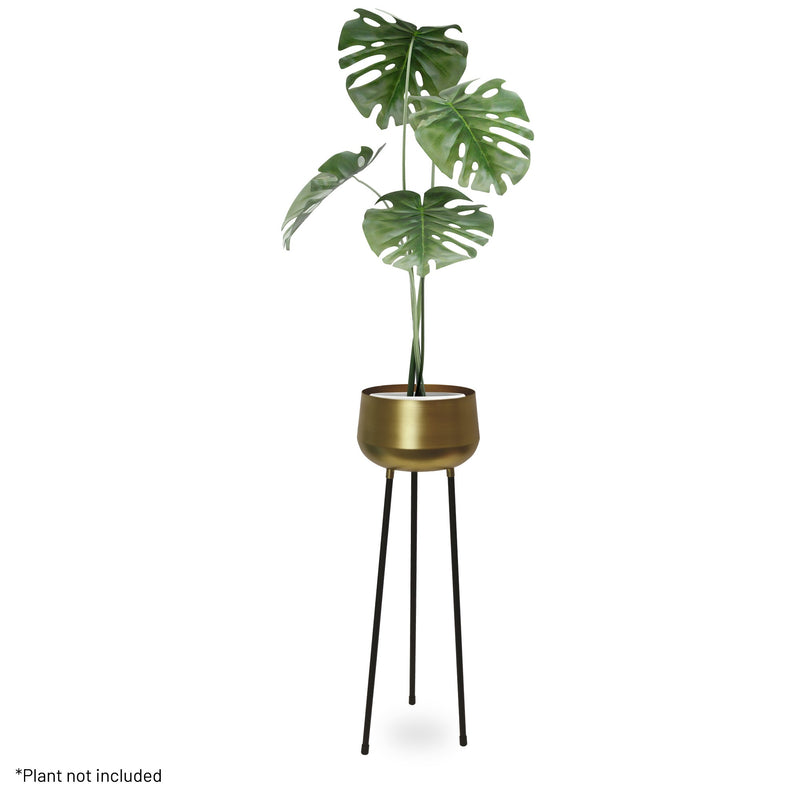 Palma Indoor Metal Planter Pot On Legs - Gold