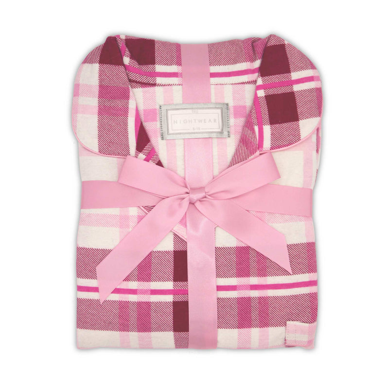 Ladies pink check discount pyjamas