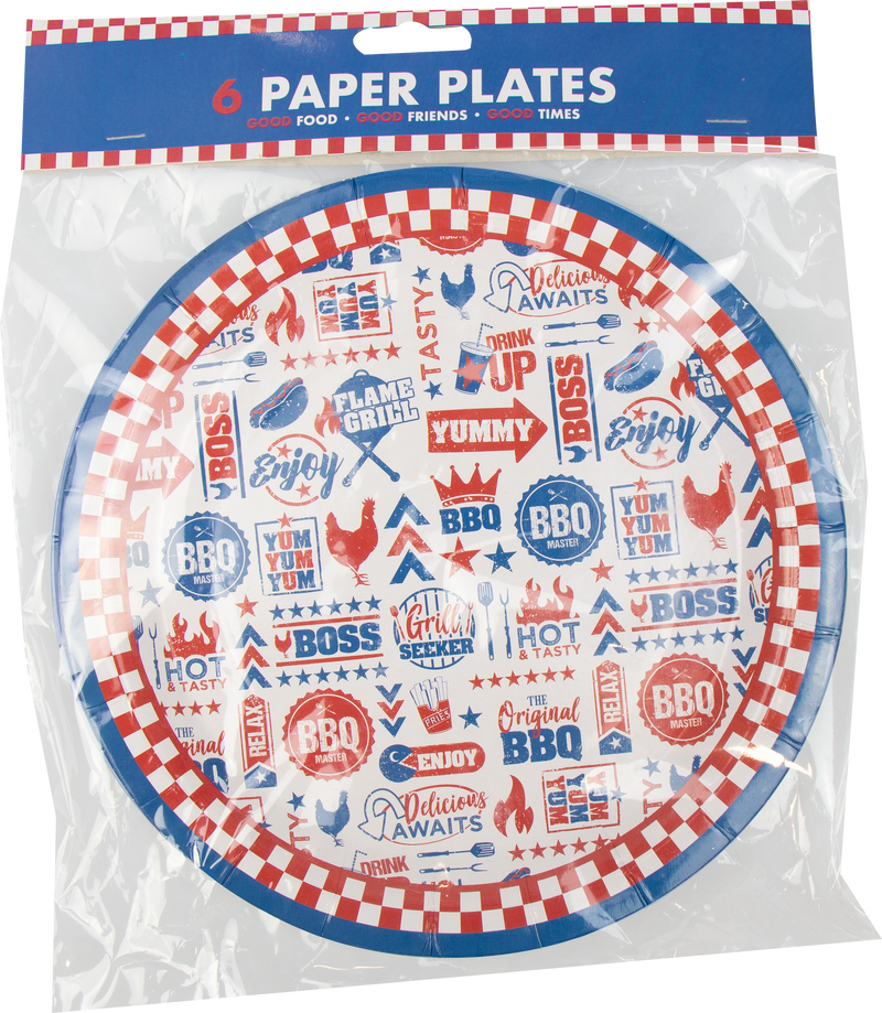 BBQ Paper Plates - Pack of 6