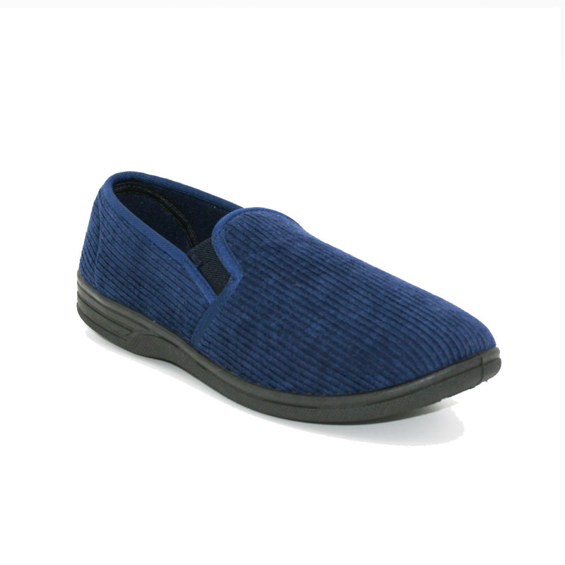 Regiment Mens Albert Cord Slippers - Navy