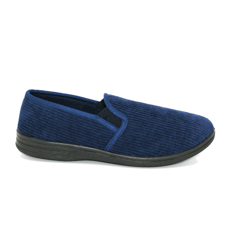 Regiment Mens Albert Cord Slippers - Navy