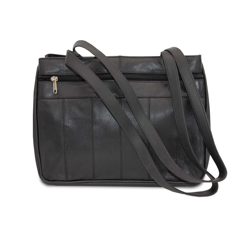 Black leather discount organiser shoulder bag