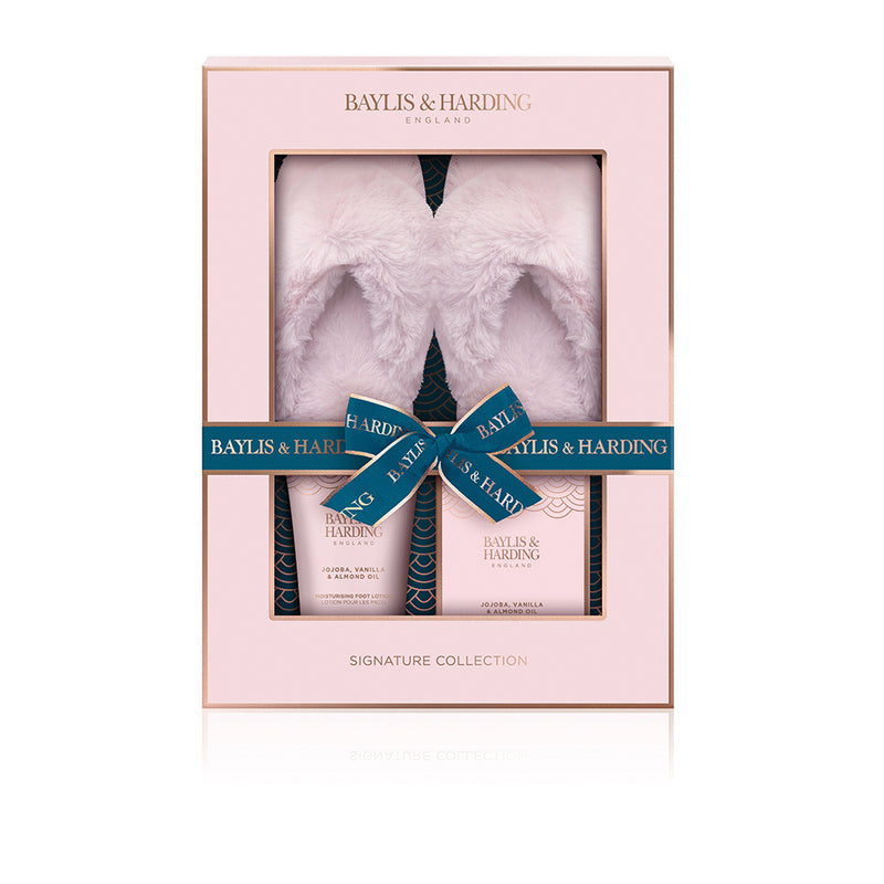 Baylis & Harding Signature Collection Luxury Slipper Gift Set - Jojoba, Vanilla & Almond Oil