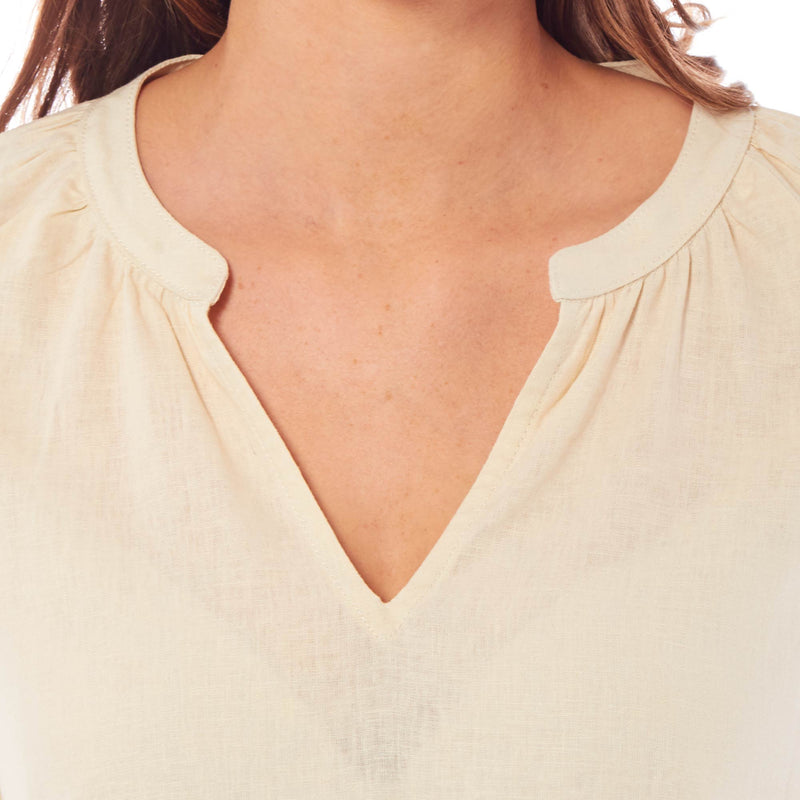 Ladies Linen Top - Cream