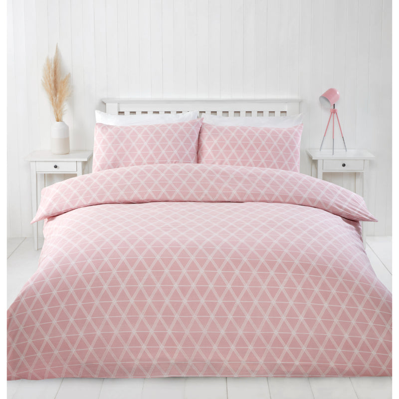 Lewis's Deco Duvet Set - Pink