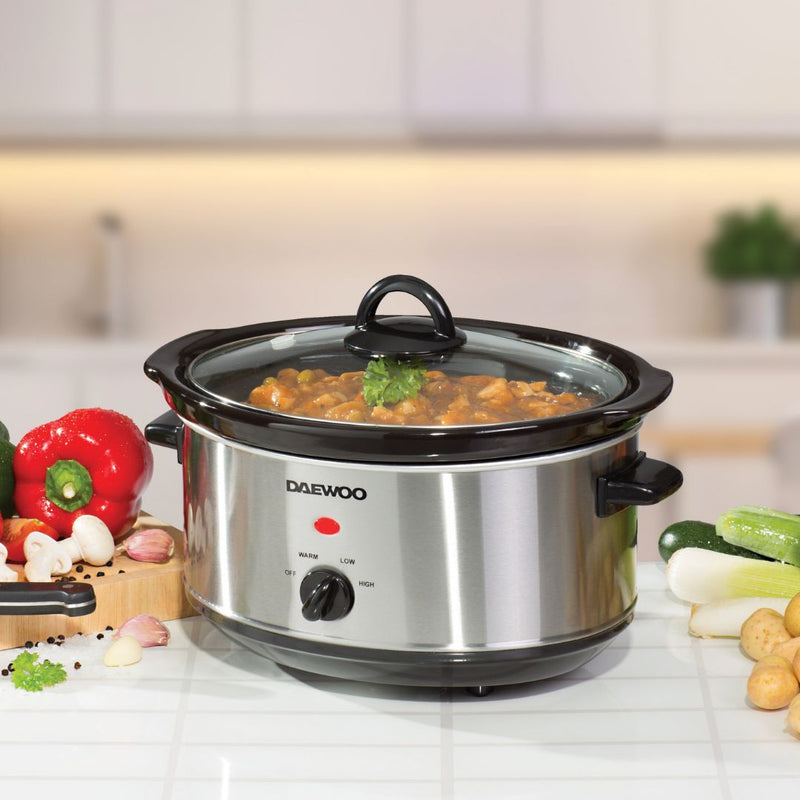 Daewoo Slow Cooker 3.5L - Stainless Steel