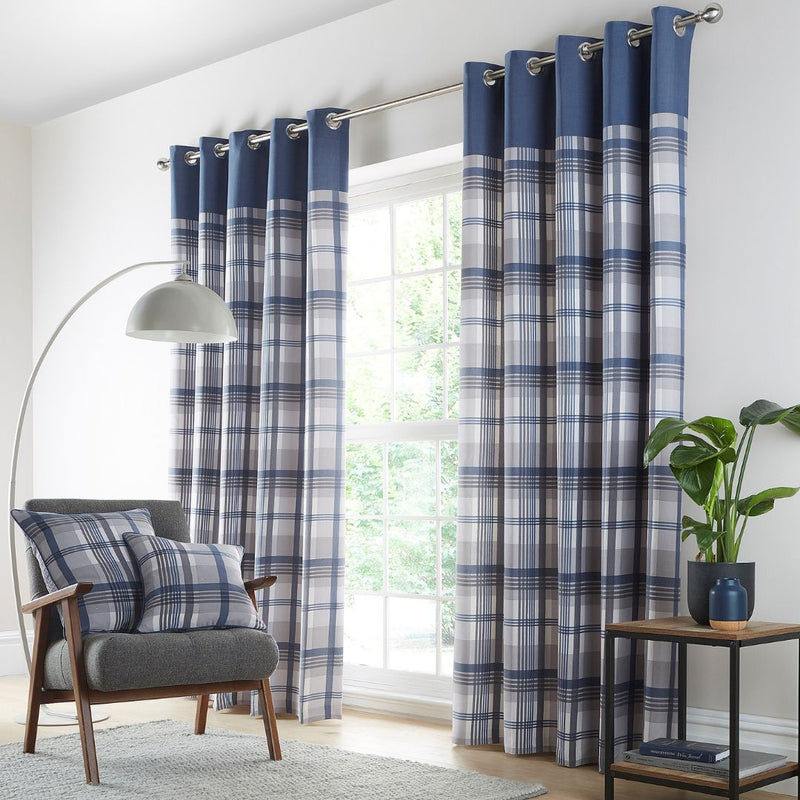 Orleans Blue Eyelet Curtains