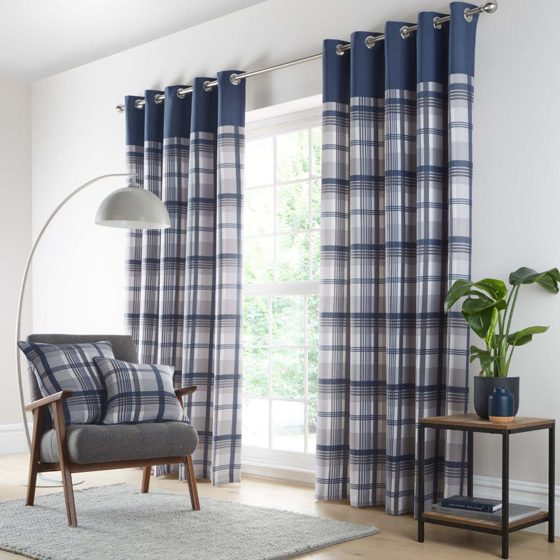 Orleans Blue Eyelet Curtains