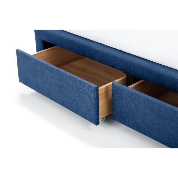 Fullerton King Bed with 4 Drawers 150cm Blue