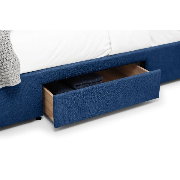 Fullerton King Bed with 4 Drawers 150cm Blue