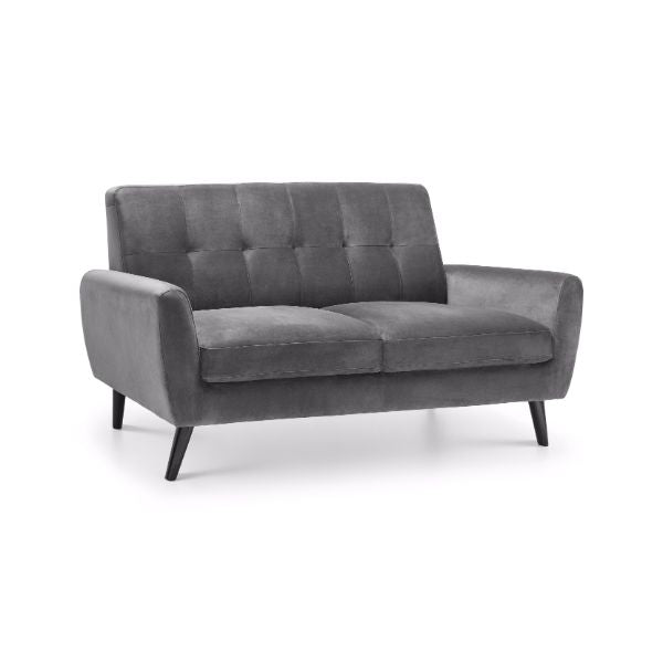 Monza Sofa 2 Seater In Dark Grey Velvet