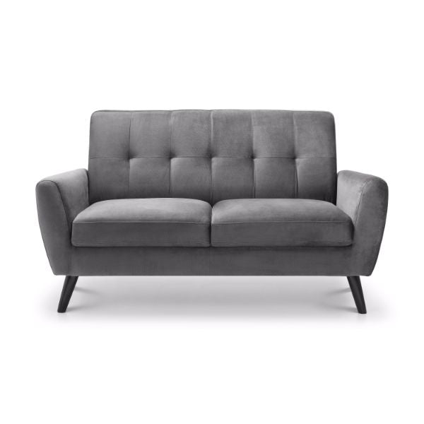 Monza Sofa 2 Seater In Dark Grey Velvet