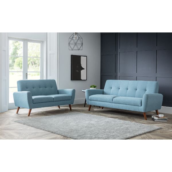 Monza Sofa 2 Seater Compact Retro 1.5m Blue