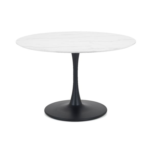 Holland Round Pedestal Table 1.2m White Marble